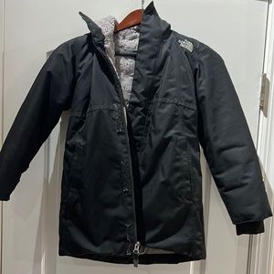 Black girls North Face coat size S 7/8